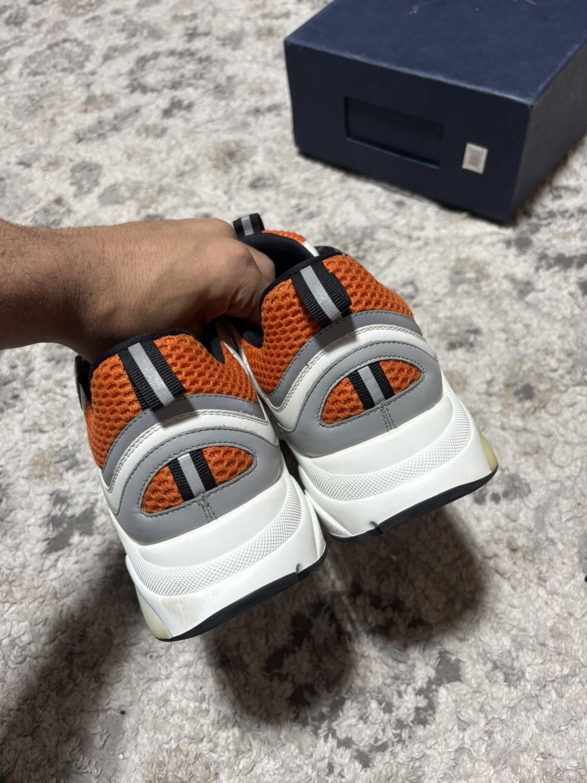 Dior Dior B22 Sneakers White Grey Orange – Size EU 43.5 (US 10.5) Size US 10.5 / EU 43-44 - 6 Thumbnail