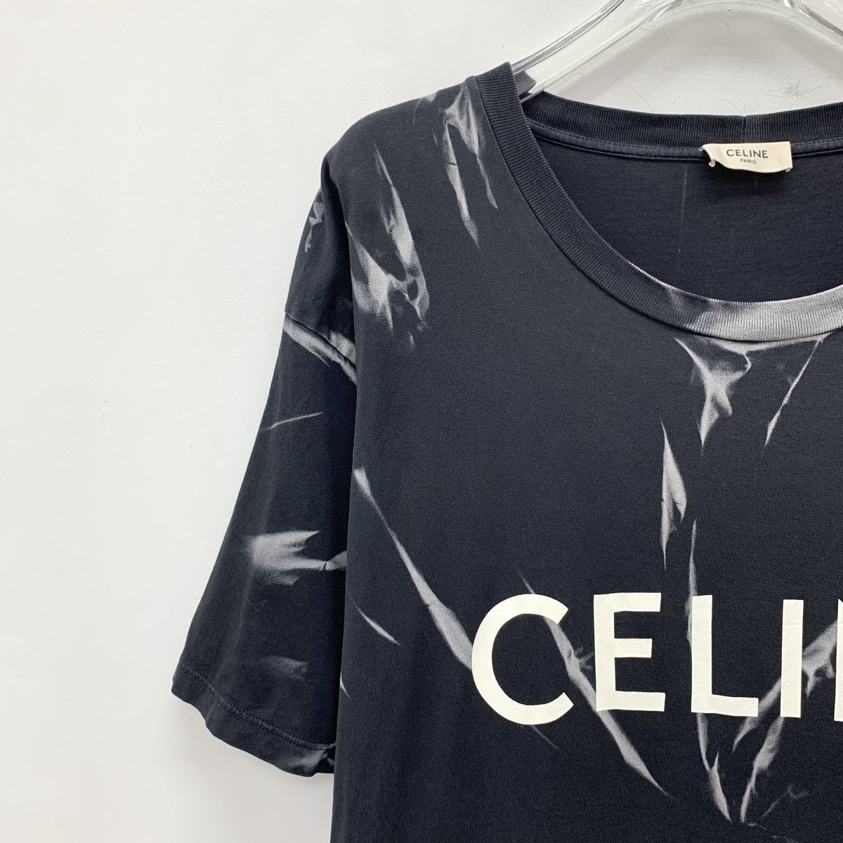 Celine Celine Black Logo Printed Short Sleeve T-shirt K26WX Size US L / EU 52-54 / 3 - 3 Thumbnail