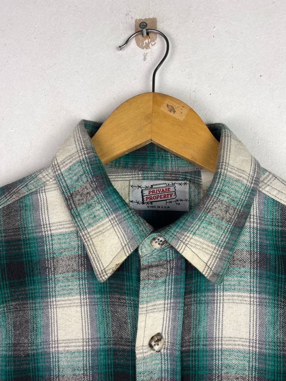 Flannel vintage private property shadow plaid flannel shirt Size US M / EU 48-50 / 2 - 2 Thumbnail