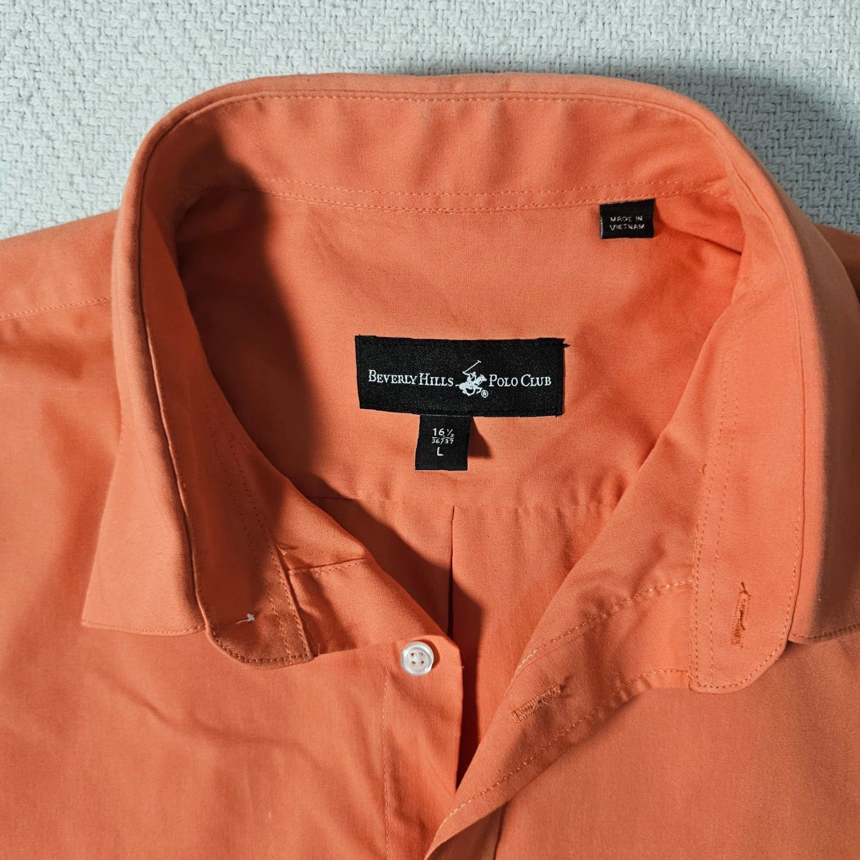 Beverly Hills Polo Club Beverly Hills Polo Club Button-Up Shirt Men L Coral Long Sleeve Collar Size US L / EU 52-54 / 3 - 2 Thumbnail