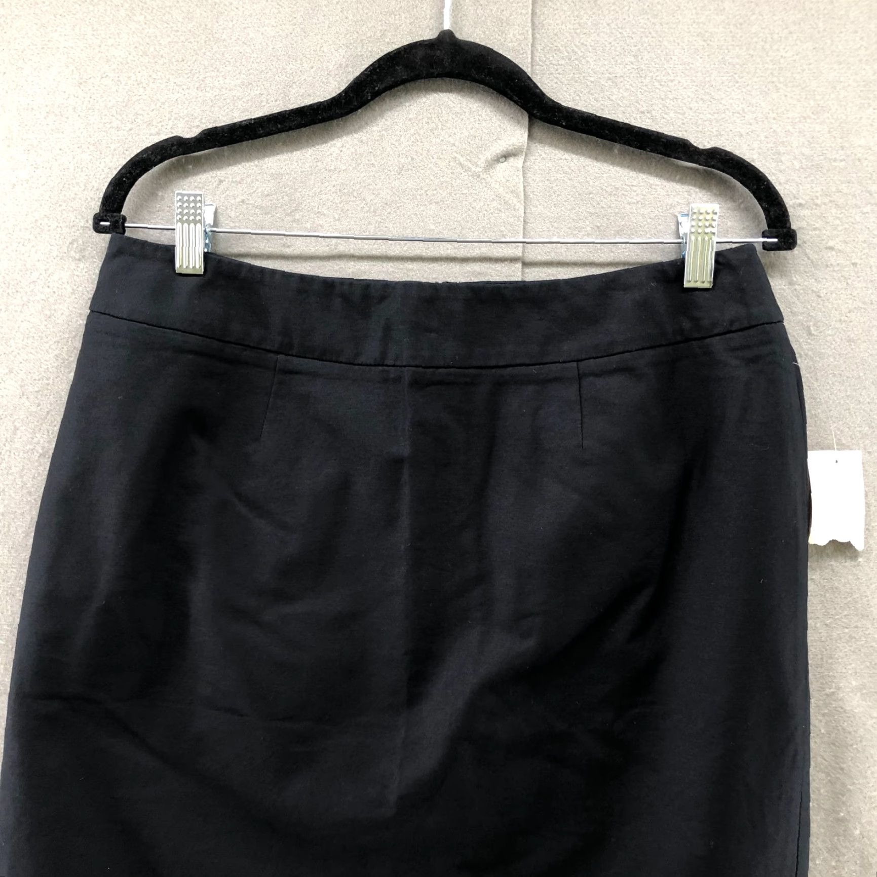 Coldwater Creek NWT Coldwater Creek Black Pencil Skirt 12P Cotton Stretch Career Workwear Womens Size 34" / US 12 / IT 48 - 4 Thumbnail