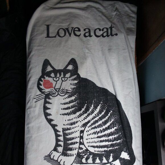 Vintage Kliban Cat Love A Cat. Beach Towel 35x64 Size ONE SIZE - 3 Thumbnail