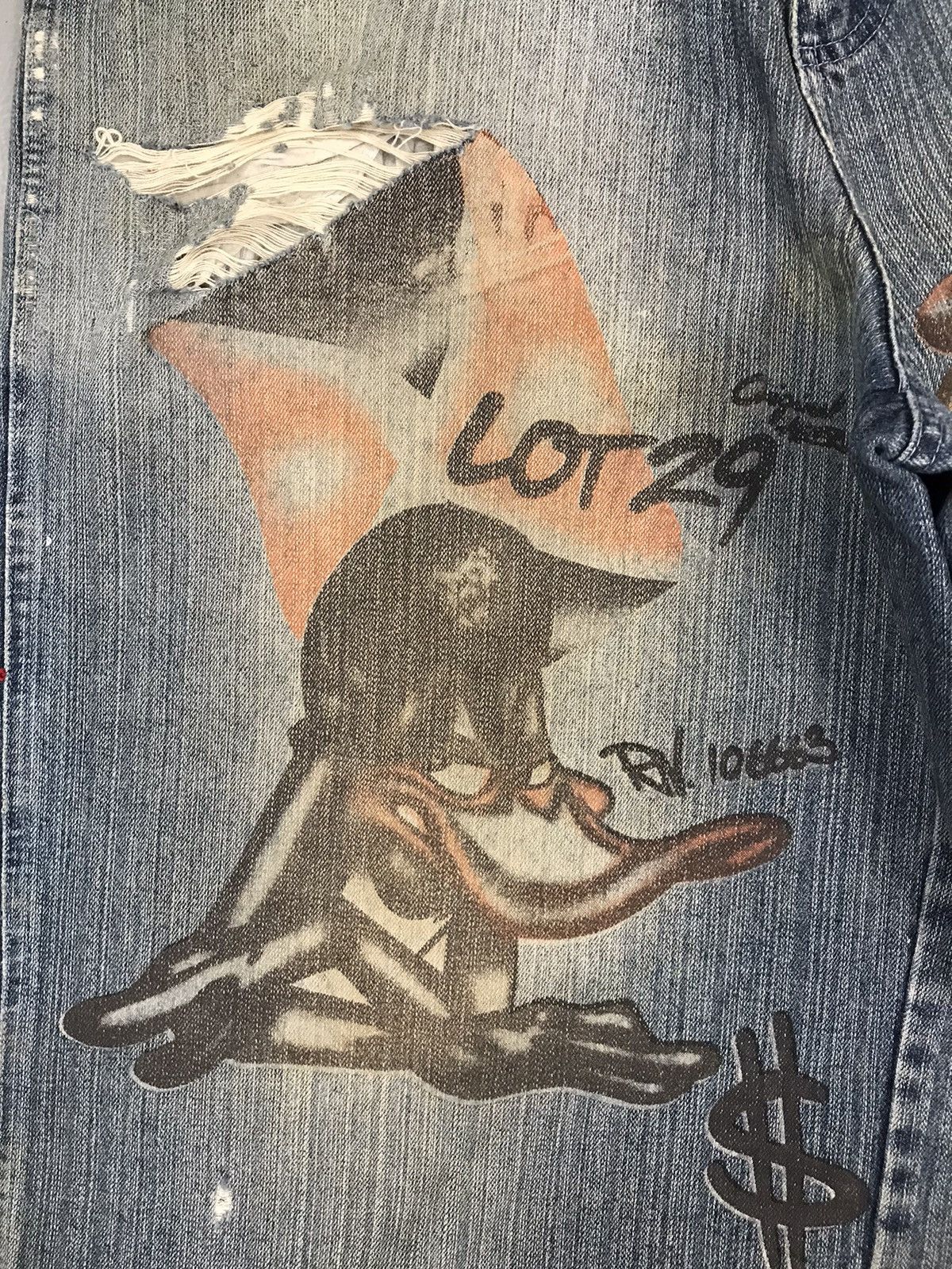 Vintage Vintage LOT 29 dog & duck printed distressed denim jort Size US 36 / EU 52 - 5 Thumbnail