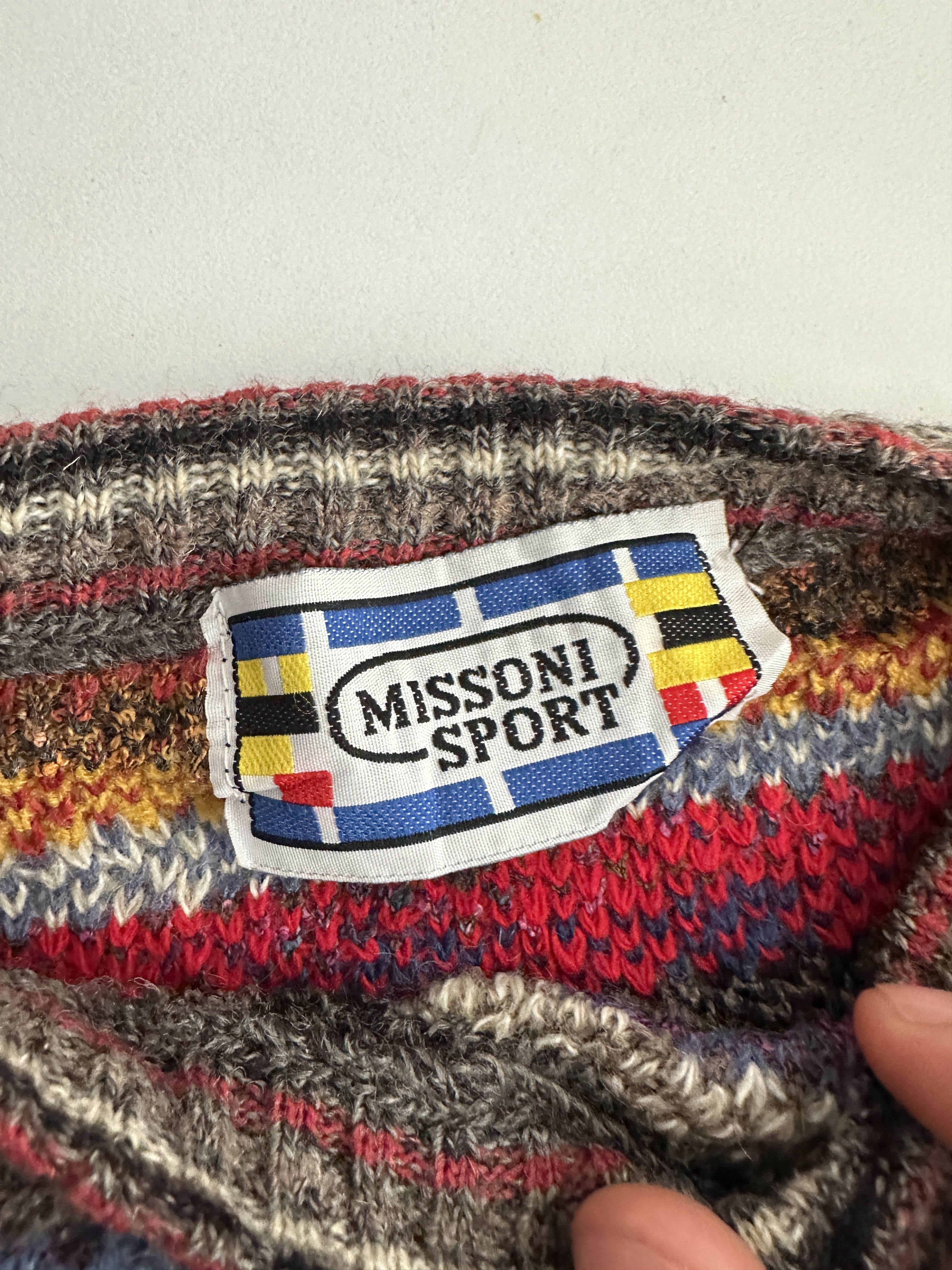 Missoni 1985 Missoni Sport Zig Zag Rainbow Knit Pullover Size L Size US L / EU 52-54 / 3 - 3 Thumbnail