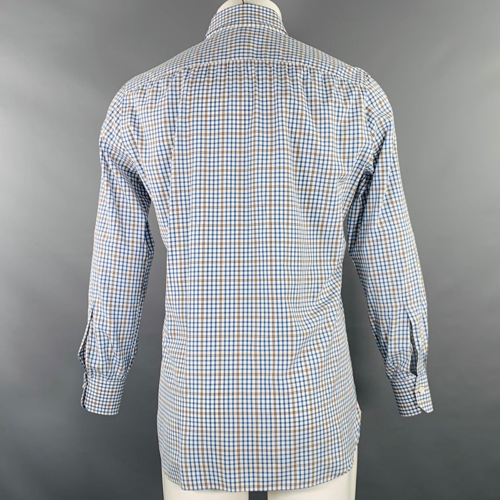 Isaia Multi Color Plaid Cotton Spread Collar Long Sleeve Shirt Size US M / EU 48-50 / 2 - 4 Thumbnail