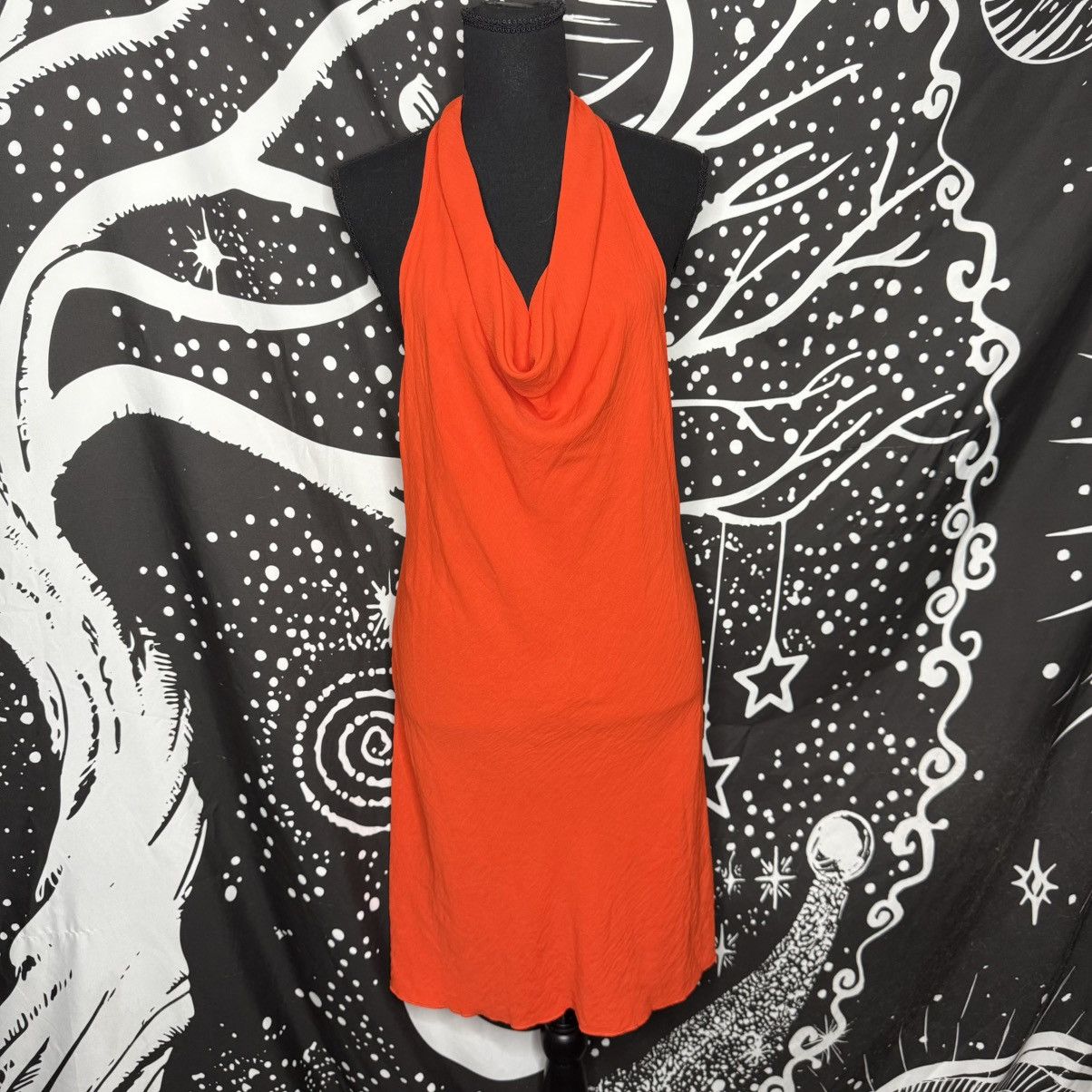 Other See You Monday Vibrant Orange Halter Midi Dress Size M / US 6-8 / IT 42-44 - 1 Thumbnail