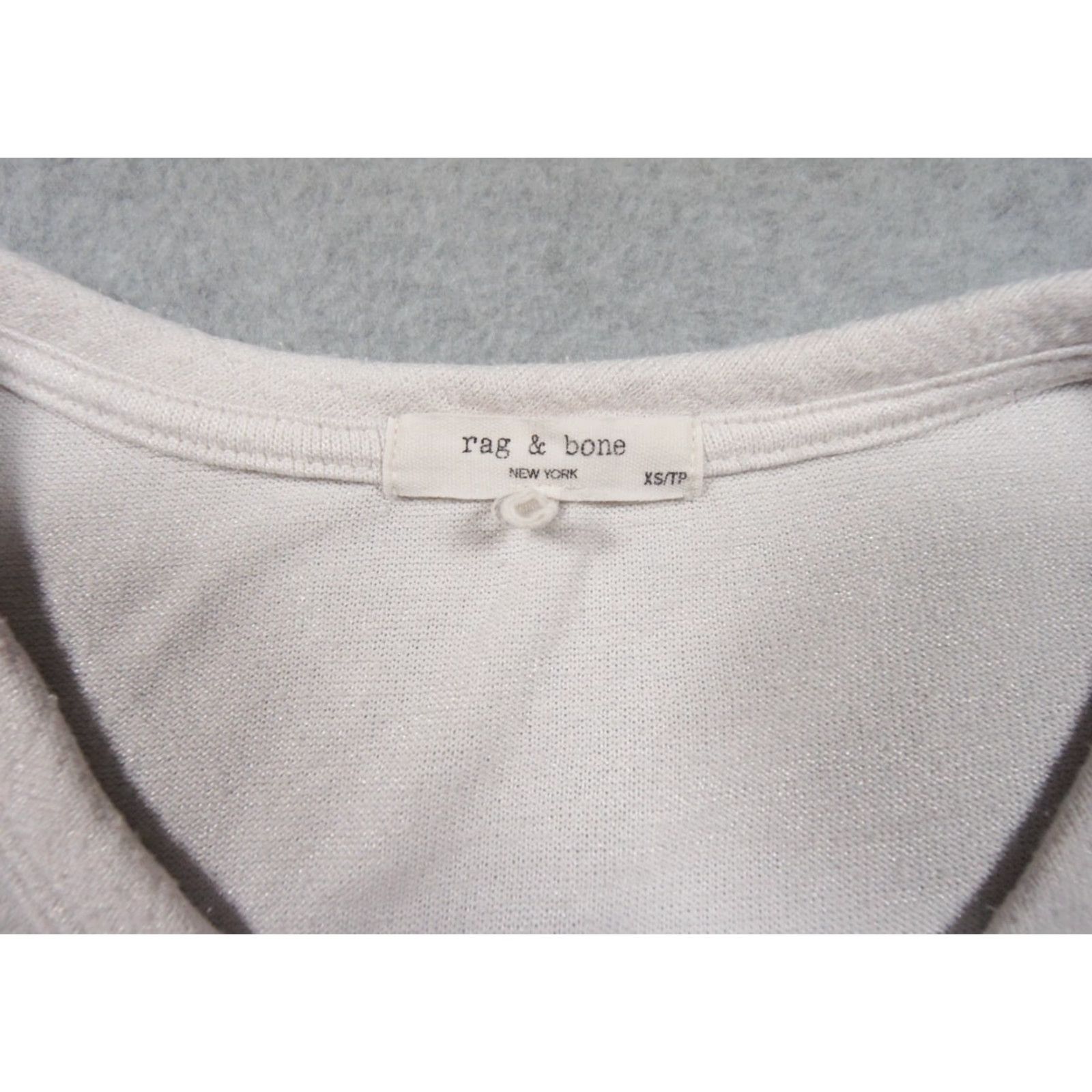 Rag & Bone Rag & Bone Shirt Womens XS White Relaxed Fit Long Sleeve Crewneck Ladies Tee Size XS / US 0-2 / IT 36-38 - 5 Thumbnail