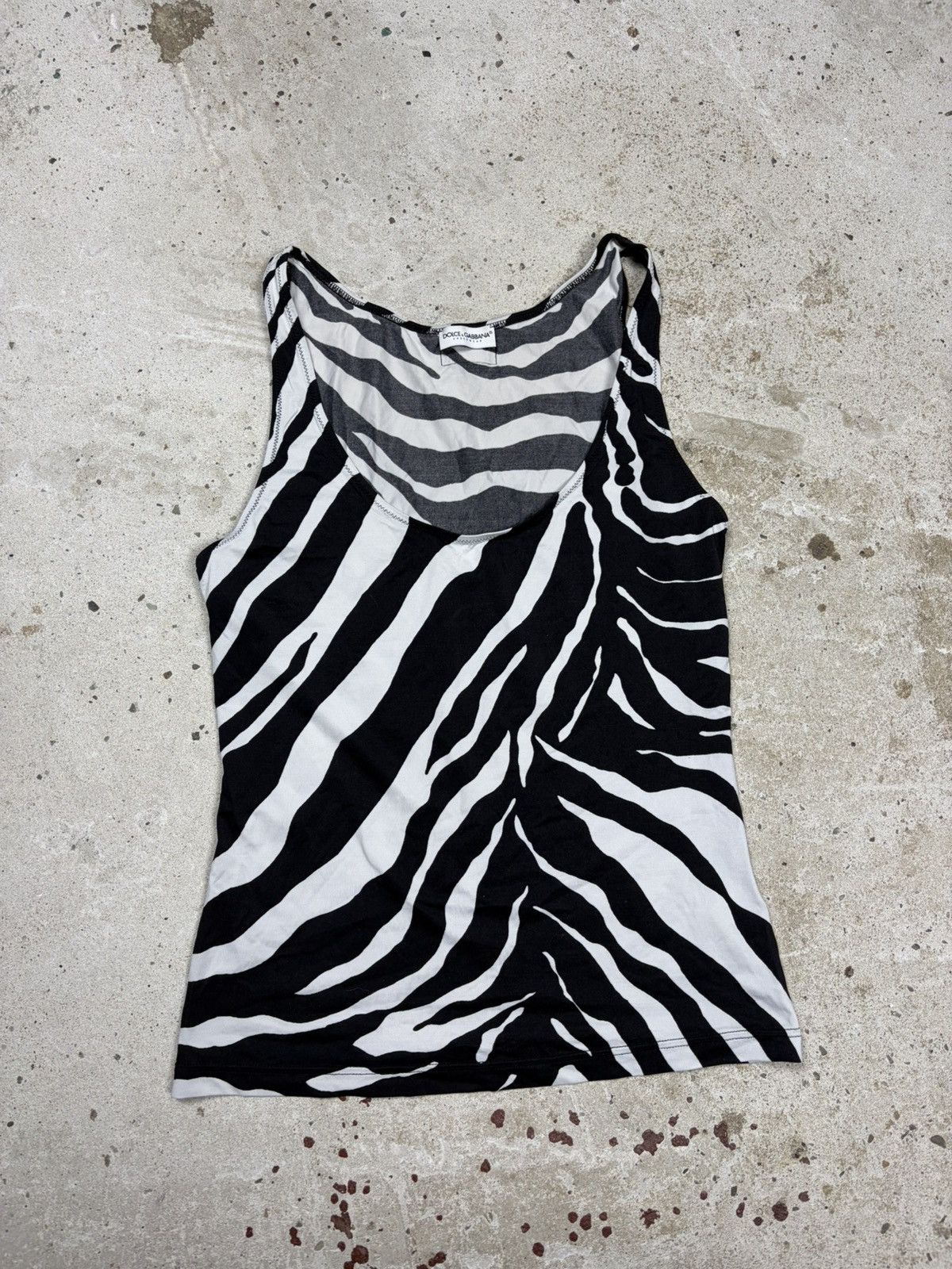 Dolce & Gabbana Vintage 2000s Dolce & Gabbana Underwear Zebra Print Tank Size S / US 4 / IT 40 - 1 Thumbnail