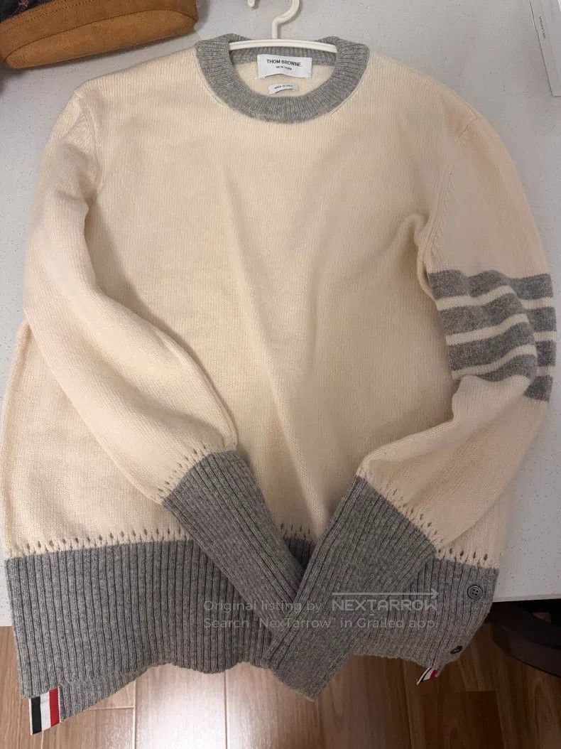 Thom Browne Thom Browne Knit Wool Crewneck Sweater White Size M / US 6-8 / IT 42-44 - 3 Thumbnail