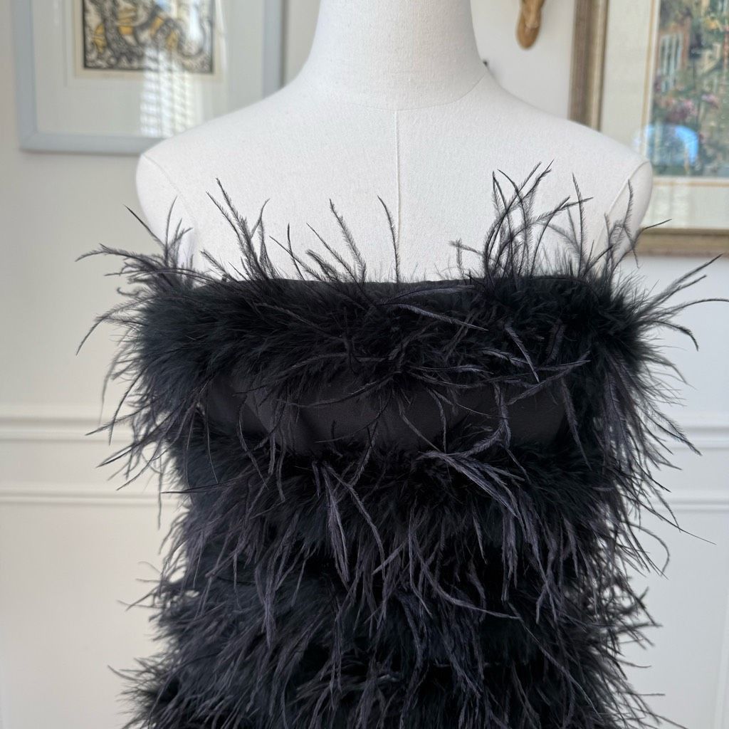 Nasty Gal NWT Nasty Gal Feather Bandeau Mini Dress $118 4 Size S / US 4 / IT 40 - 2 Thumbnail