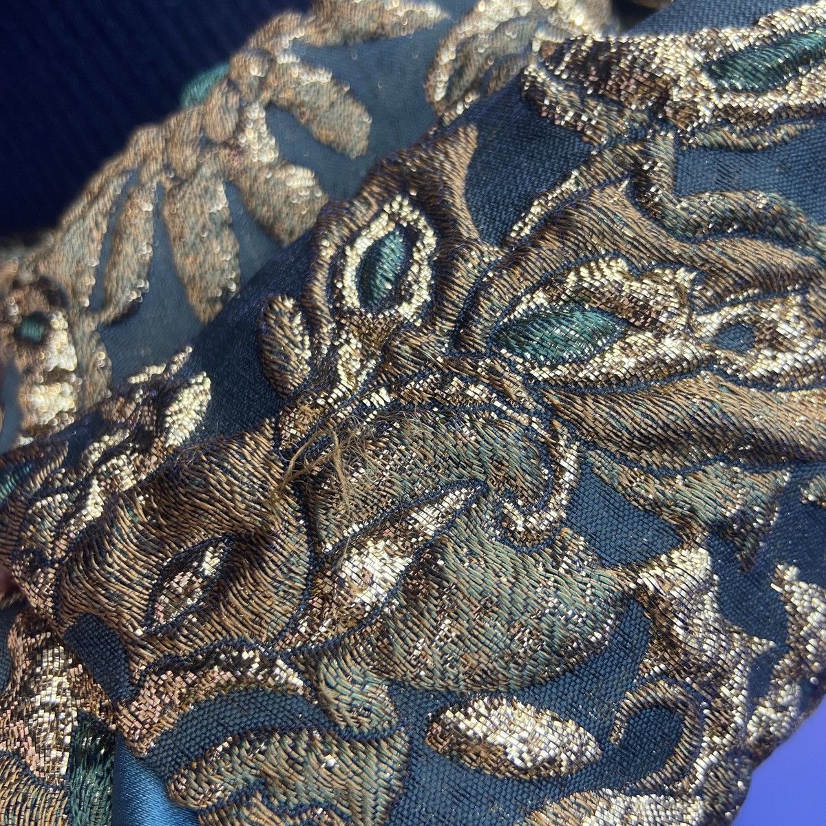 Dolce & Gabbana Dolce&Gabbana Gold Green Embossed Evening Dress K26WX Size S / US 4 / IT 40 - 8 Thumbnail