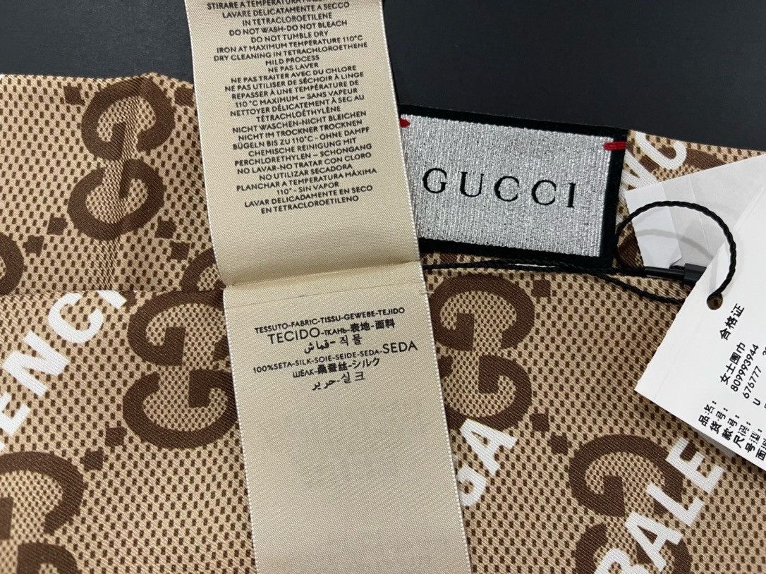 Gucci x Balenciaga Silk Printed Scarf