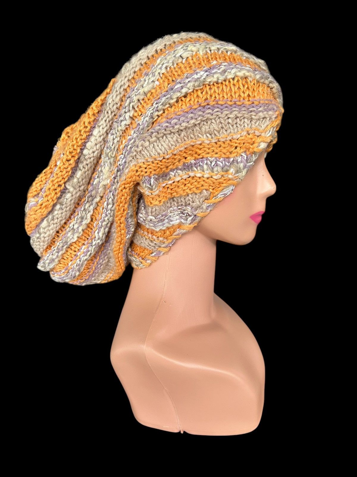 Japanese Brand × Kapital × Vintage Crochet Knitted Handmade Long Big Beanie Hats Size ONE SIZE - 2 Thumbnail