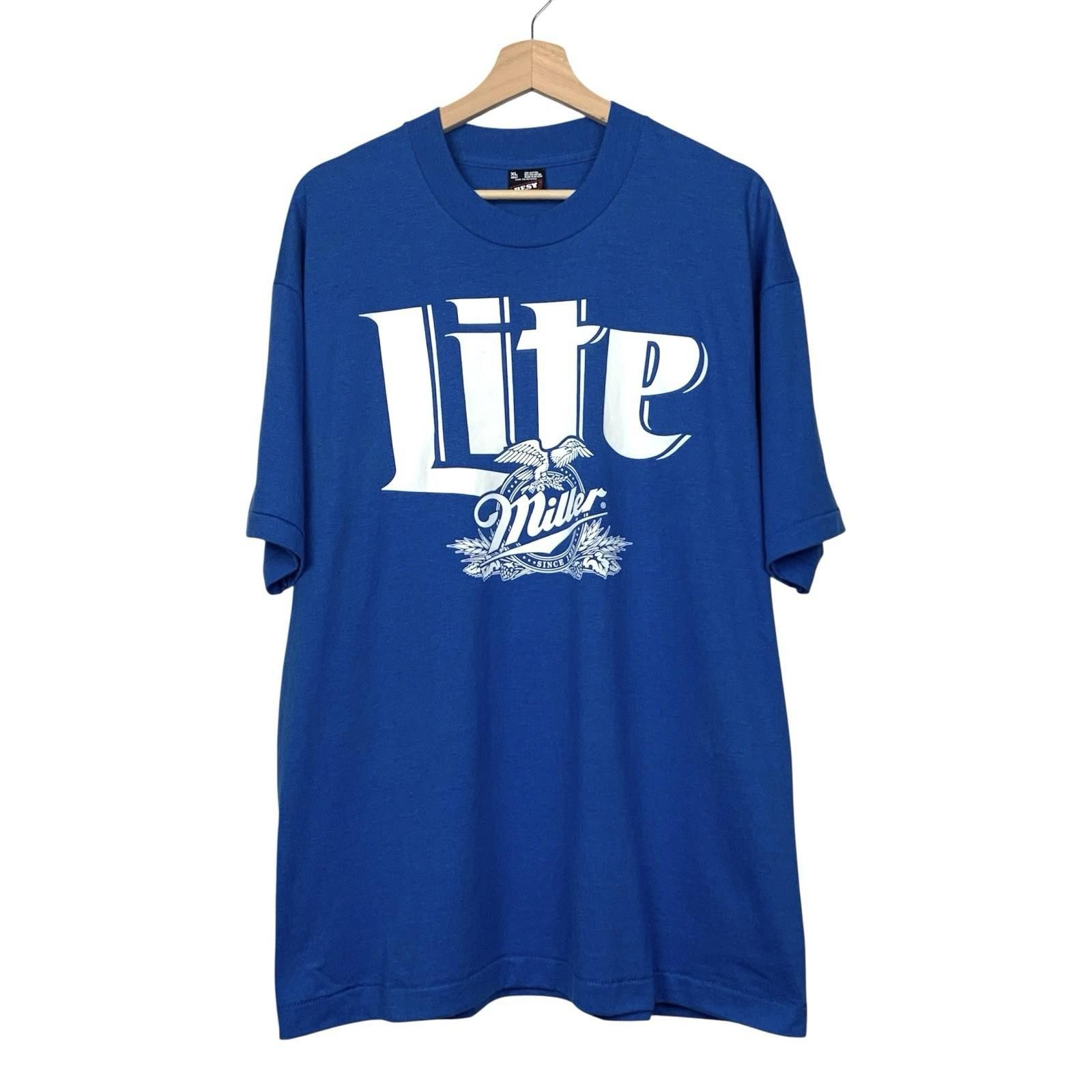 Other Vintage 90s Miller Lite Beer Wisconsin Blue T Shirt XL Size US XL / EU 56 / 4 - 1 Thumbnail
