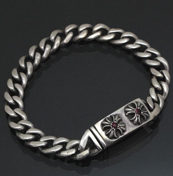 Chrome Hearts Chrome Hearts Double Plus Ruby ID Bracelet Grailed