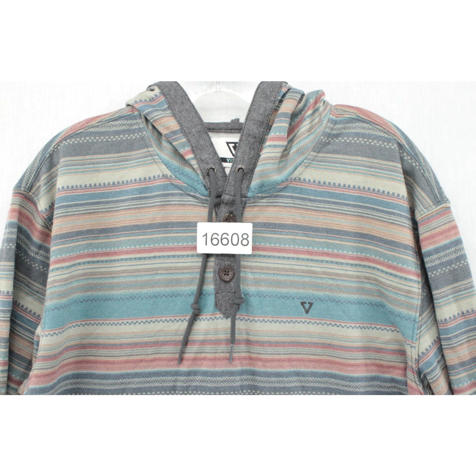 Vissla VISSLA Hoodie Mens Multicolor Striped Fleece Surf Skate Coastal Pullover NWT Size US L / EU 52-54 / 3 - 8 Thumbnail