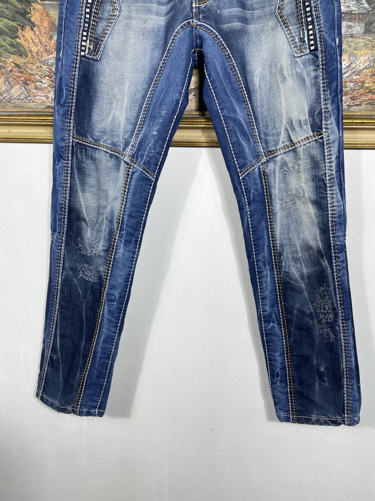 Japanese Brand Kosmo Lupo Navy Vintage Denim Jeans Avant Garde Trousers Size US 36 / EU 52 - 6 Thumbnail