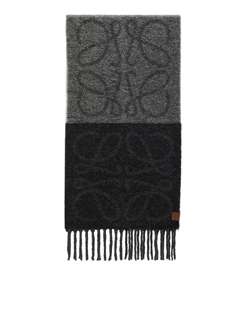 Loewe LOEWE $690 Dark Gray/Black Wool Scarf New & Authentic Size ONE SIZE - 1 Thumbnail