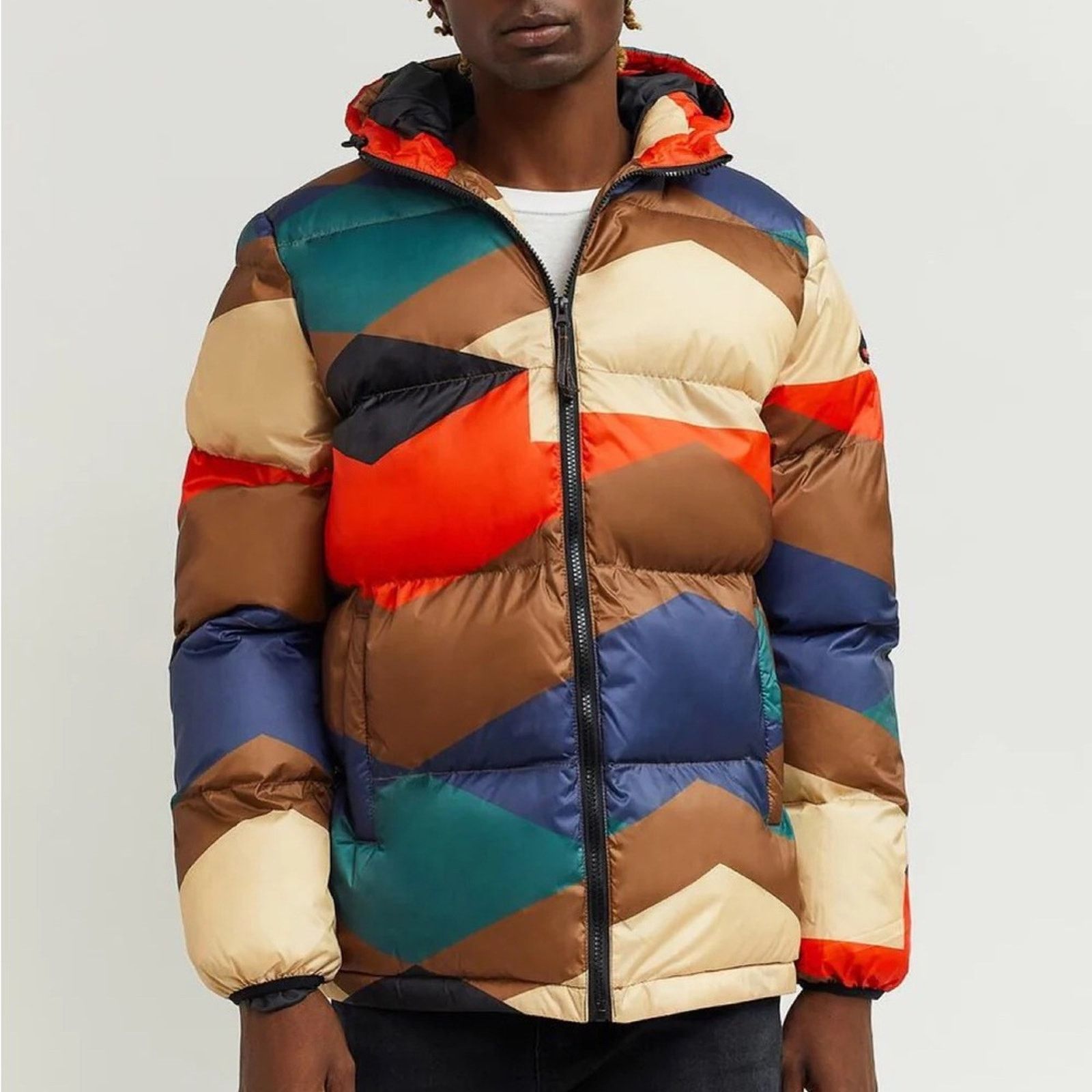 Reason Slate Puffer Jacket Hooded Multicolor Men's S