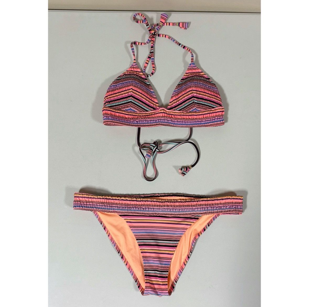 Victoria's Secret × Vintage Victoria’s Secret Striped Top (S) and Bottoms (M) Bikini Set Size ONE SIZE - 1 Thumbnail
