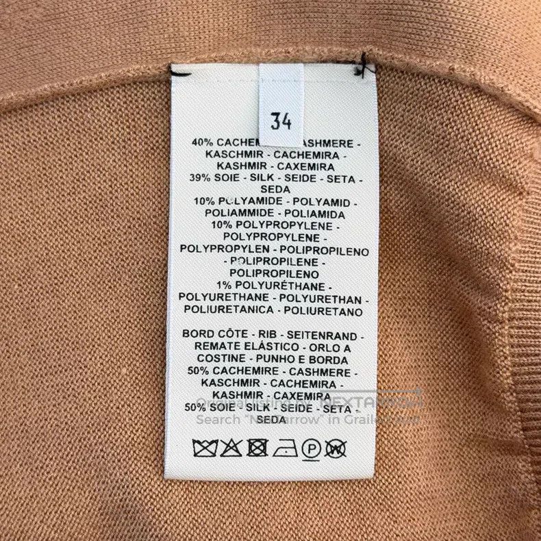 Hermes Hermes Brown full logo cashmere silk blend short-sleeved t Size XXS / US 00 / IT 34 - 6 Thumbnail