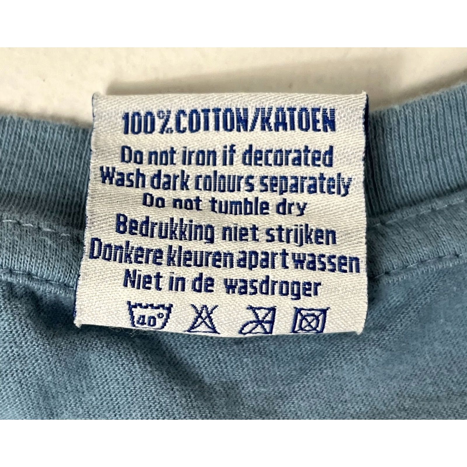 Vintage VINTAGE Fox Originals T-Shirt Amsterdam Red Light District Graphic Blue XS? (not allowed) Size US L / EU 52-54 / 3 - 5 Thumbnail