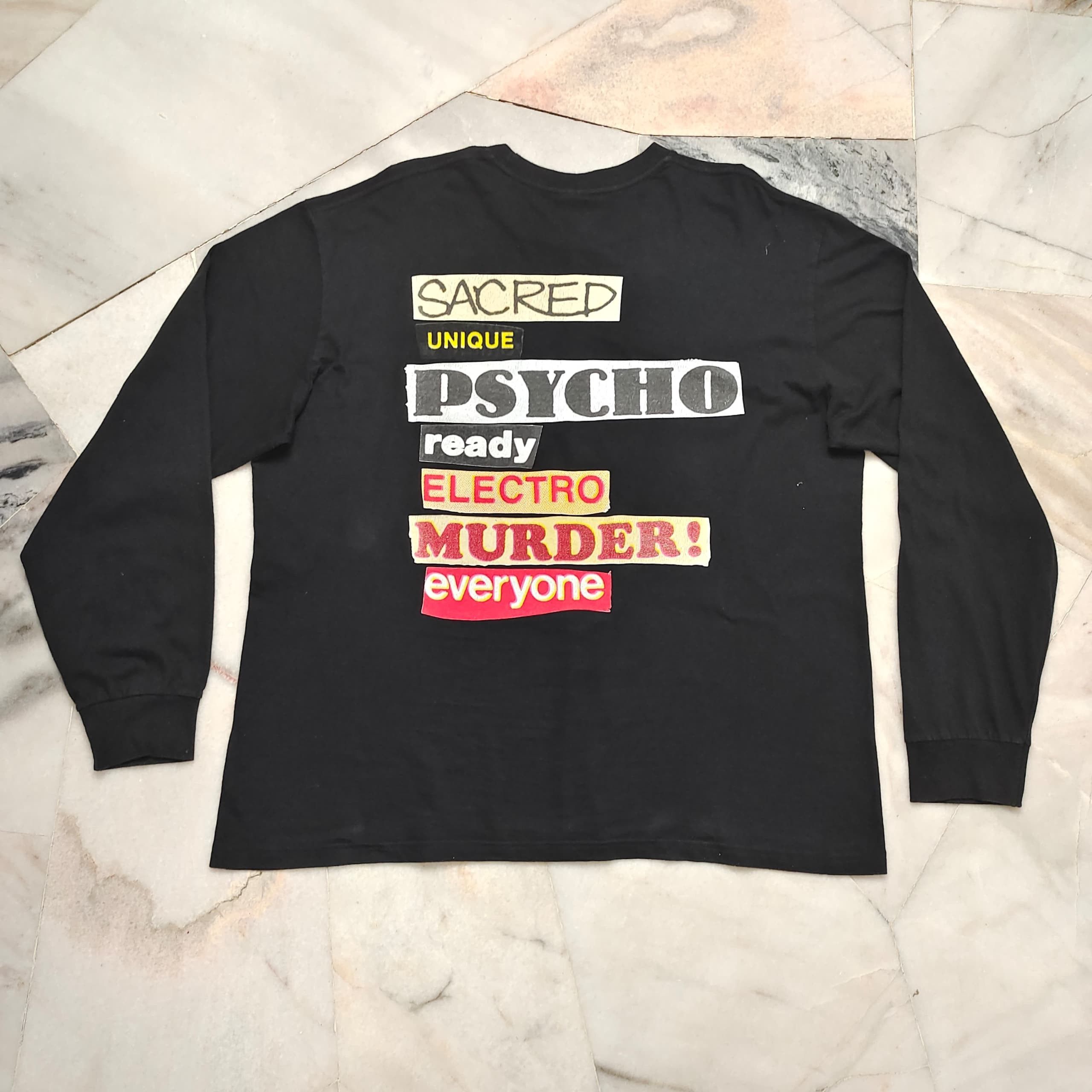 Supreme SUPREME SCARED UNIQUE BLACK LONG SLEEVE T-SHIRT Size US XL / EU 56 / 4 - 2 Thumbnail