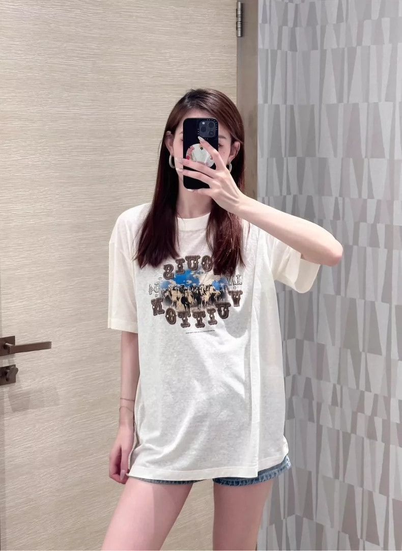 LV Louis Vuitton Western Style Short Sleeve Tee -2505