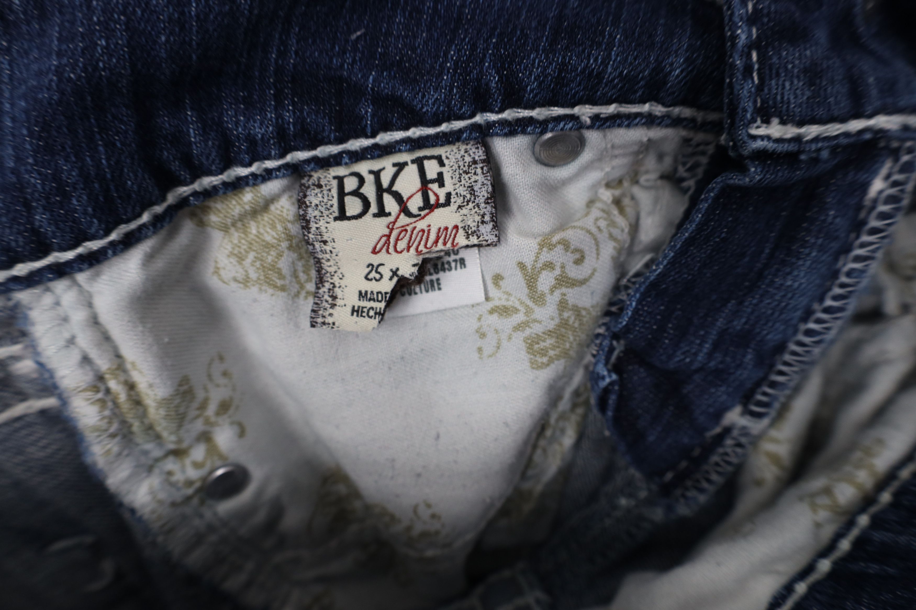 Vintage Buckle BKE Stretch Thick Stitch Flared Bootcut Jeans Blue Size 25" / US 0 / IT 36 - 8 Thumbnail