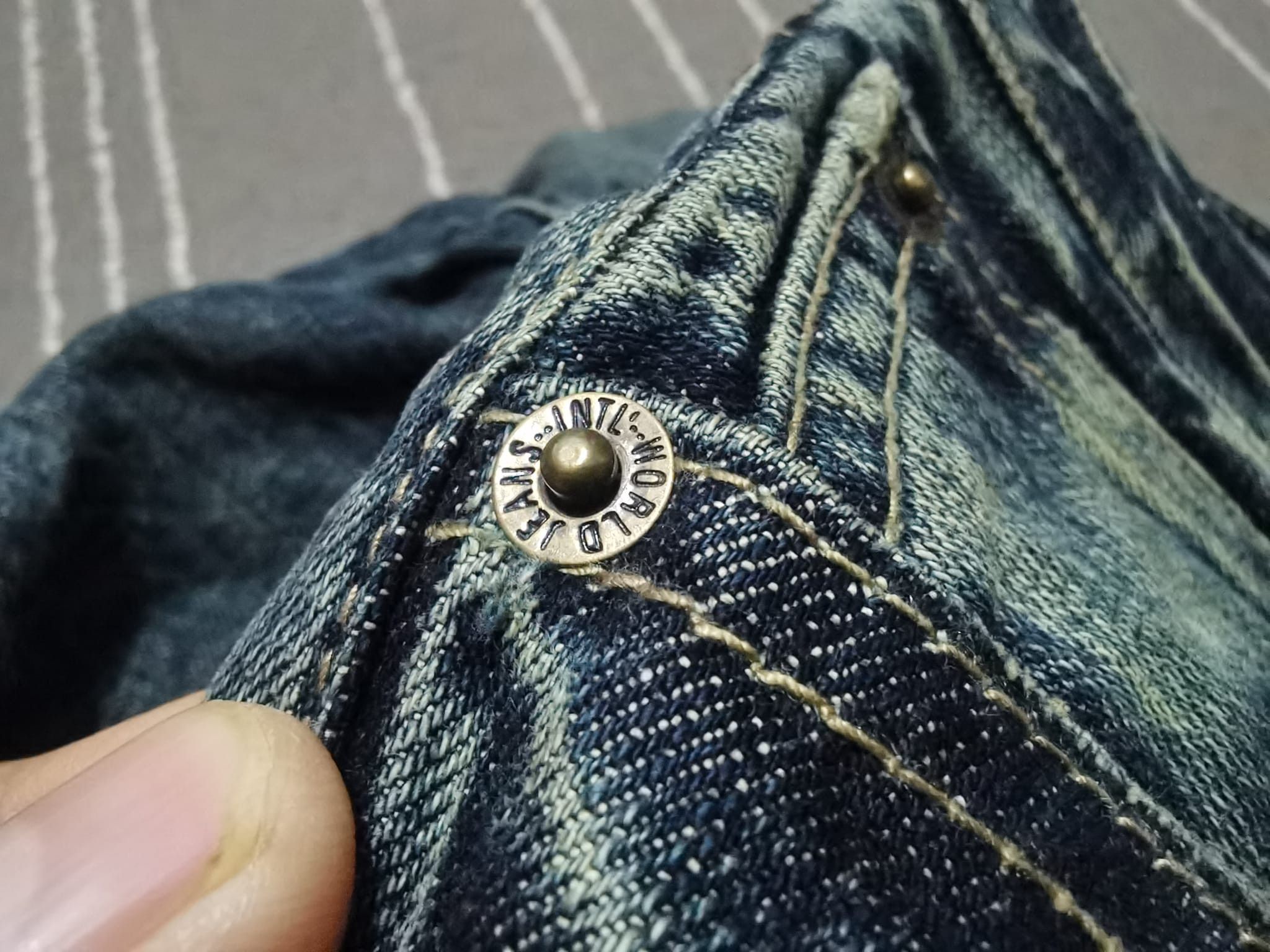 Japanese Brand Wagara raijin and fujin denim w27 2121 Size US 27 - 5 Thumbnail