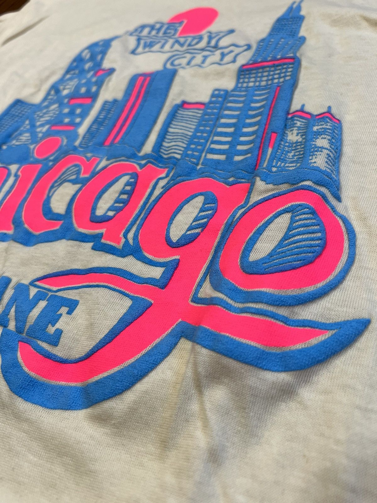 Vintage Vintage 90s Chicago Windy City Puff Print Single Stitch Tee Size US L / EU 52-54 / 3 - 3 Thumbnail