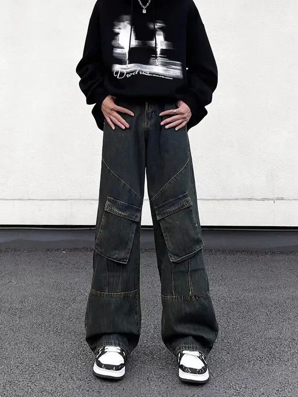 Japanese Brand vintage washed distressed patchwork multi-pocket work jeans Size US 34 / EU 50 - 1 Thumbnail