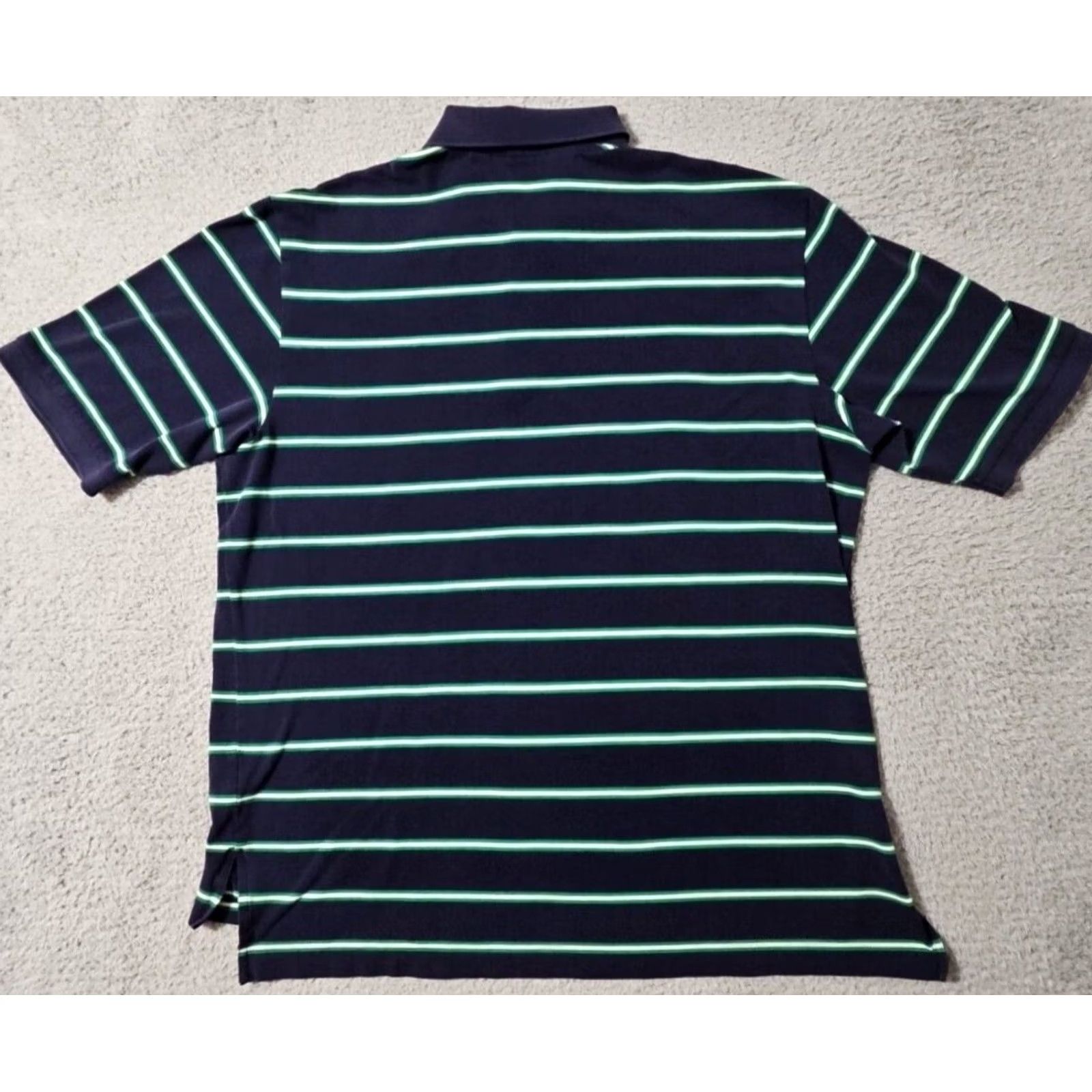 Ralph Lauren Polo Golf Ralph Lauren Polo Shirt Men's XL Navy Blue Green Striped Pima Cotton Size US XL / EU 56 / 4 - 2 Thumbnail
