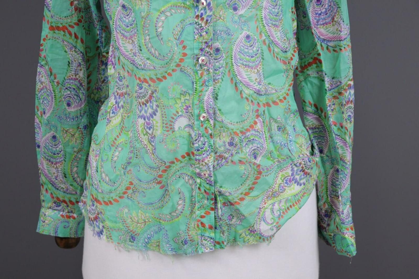 Heliot Emil Emily Van Den Bergh Green Paisley Blouse Shirt Size 36 Size M / US 6-8 / IT 42-44 - 6 Thumbnail