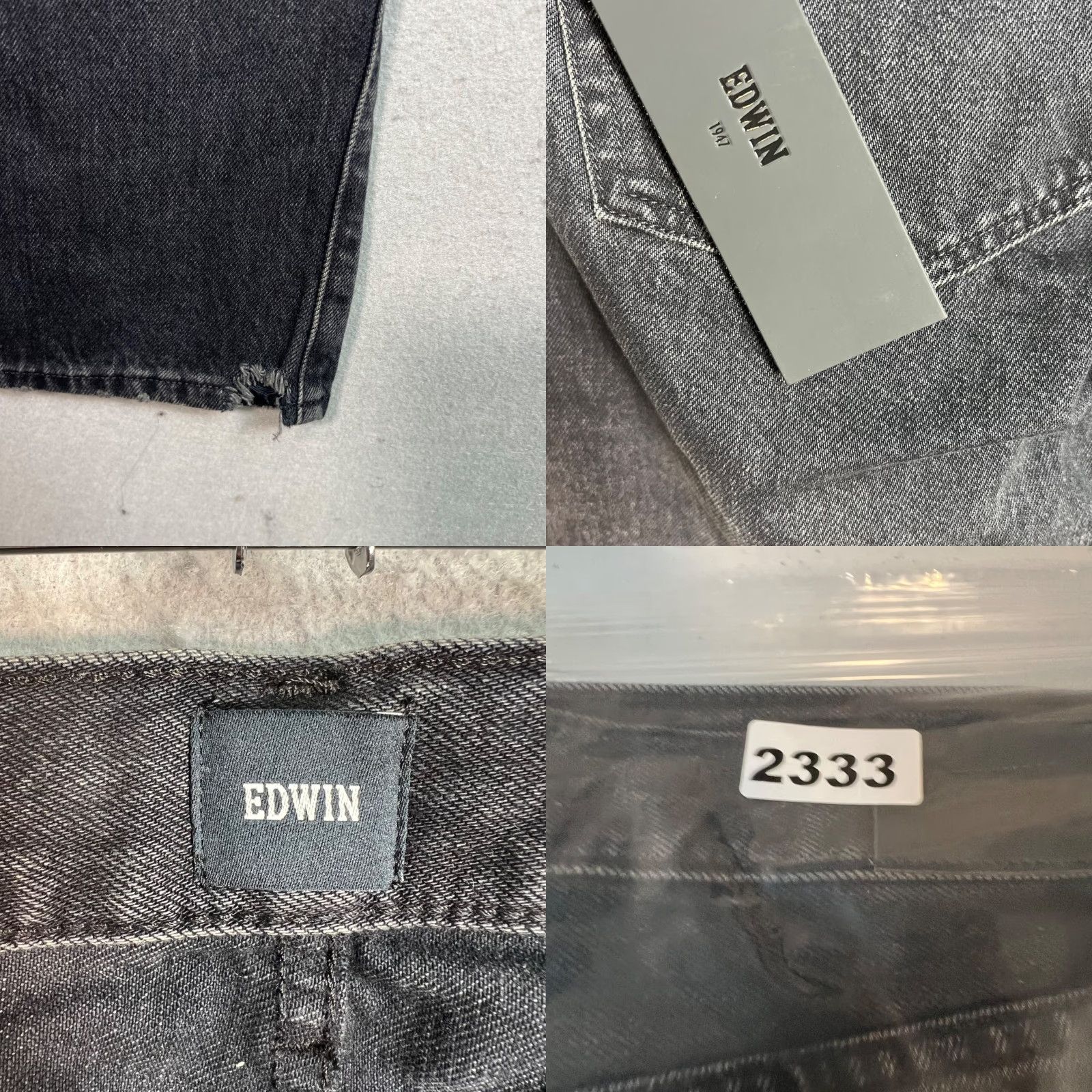 Edwin Edwin Womens 33 Black Jeans Straight Leg Denim Cotton 5-Pocket Modern Fit Womens Jeans Size 24" / US 00 / IT 34 - 9 Thumbnail