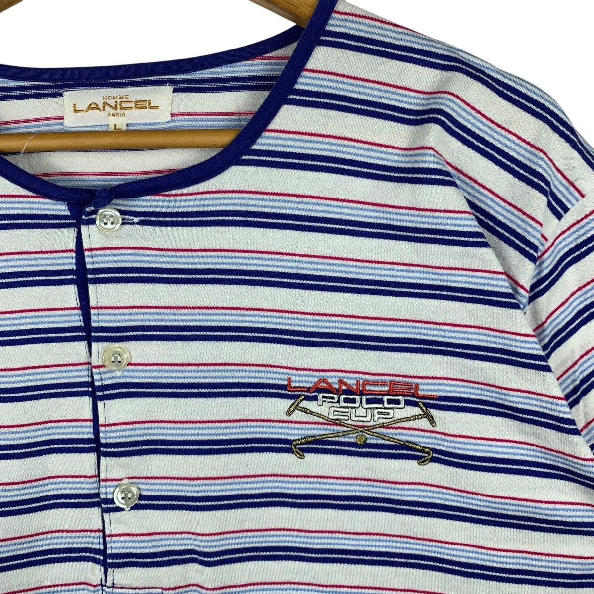 Lancel × Vintage Vintage LANCEL Paris Polo Cup Fashion Designer T-Shirt Size US L / EU 52-54 / 3 - 4 Thumbnail