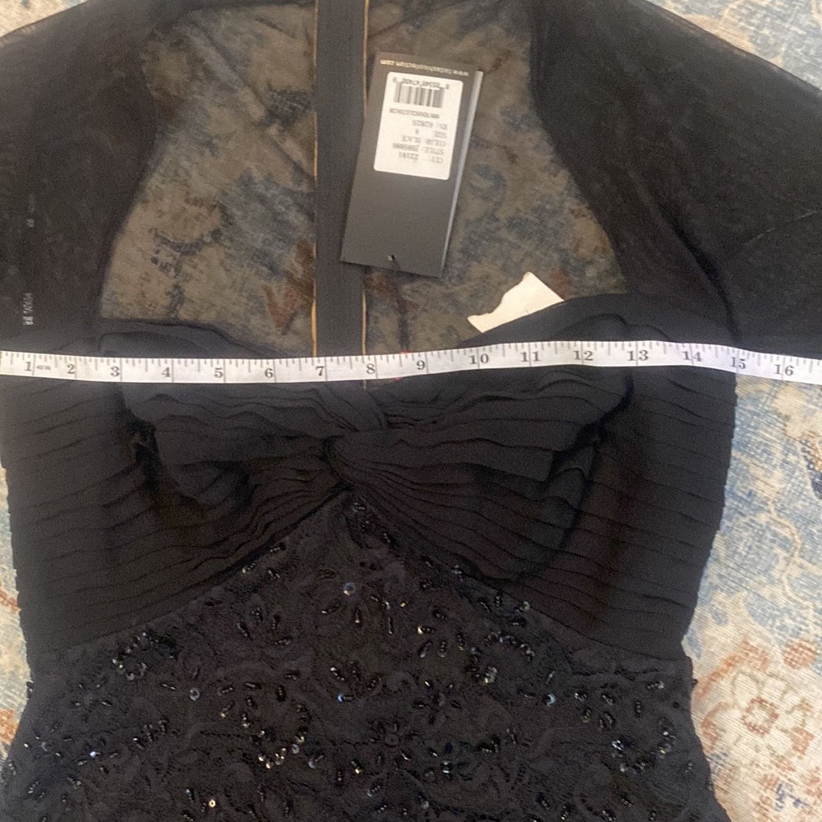 Other Tadashi Collection Mesh Long Sleeve Beaded Blouse Black S. 4 Size S / US 4 / IT 40 - 8 Thumbnail