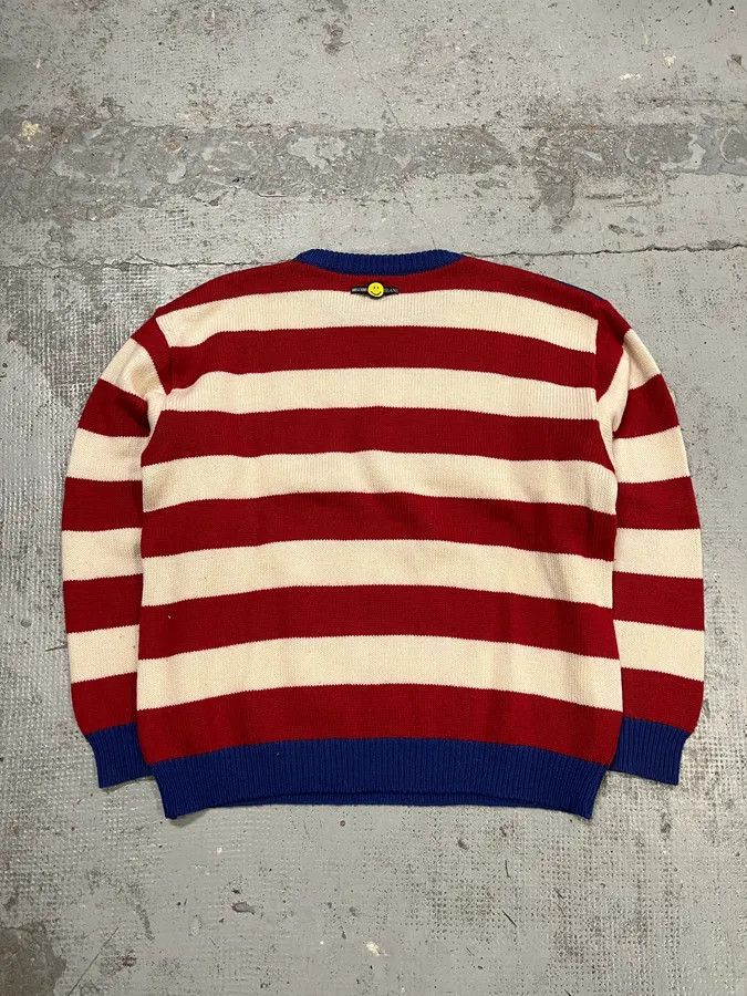 Moschino 2000s Moschino USA Flag Bootleg Red White Blue Wool Sweater Size US L / EU 52-54 / 3 - 8 Thumbnail