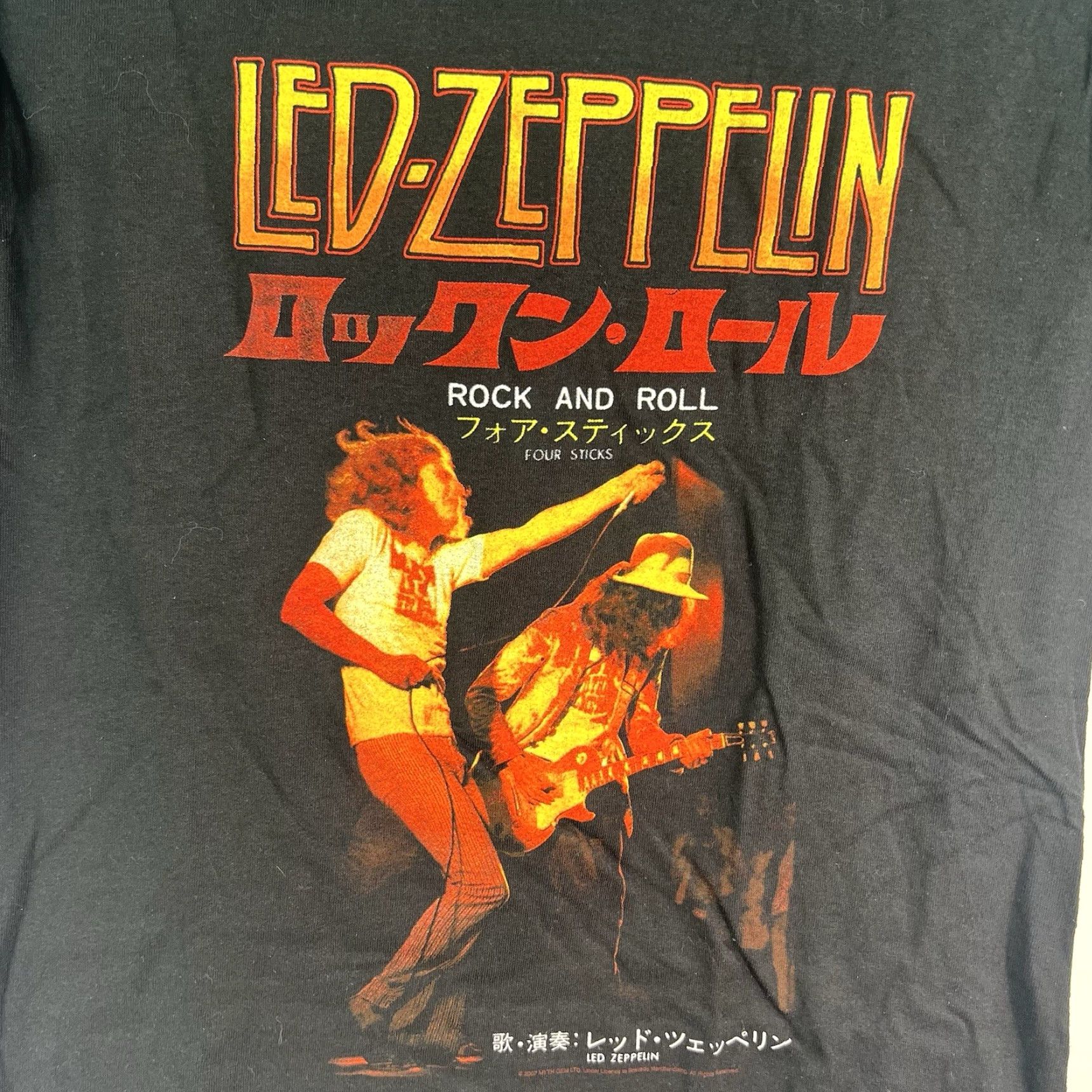 Hanes Led Zeppelin T-Shirt Hanes Adults SZ S Black Graphic Print Crew Neck Short Sleeve Rock Logo 100% Cotton Vintage: No Mens Size US S / EU 44-46 / 1 - 2 Thumbnail