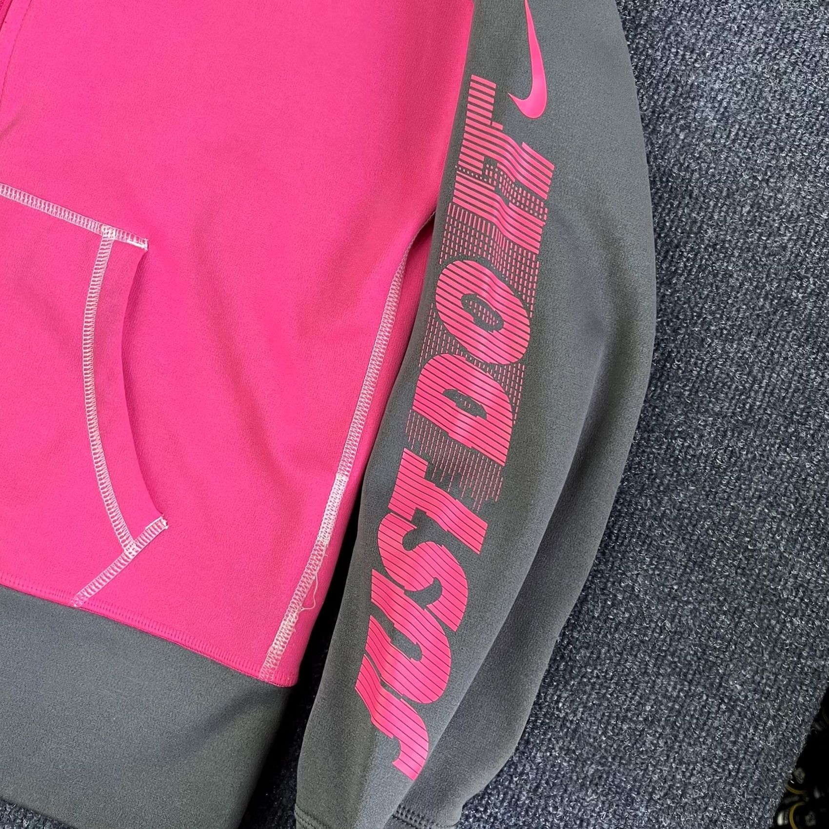 Nike Nike Therma-Fit Hoodie Womens M Pink Gray Full Zip Just Do It Size M / US 6-8 / IT 42-44 - 3 Thumbnail