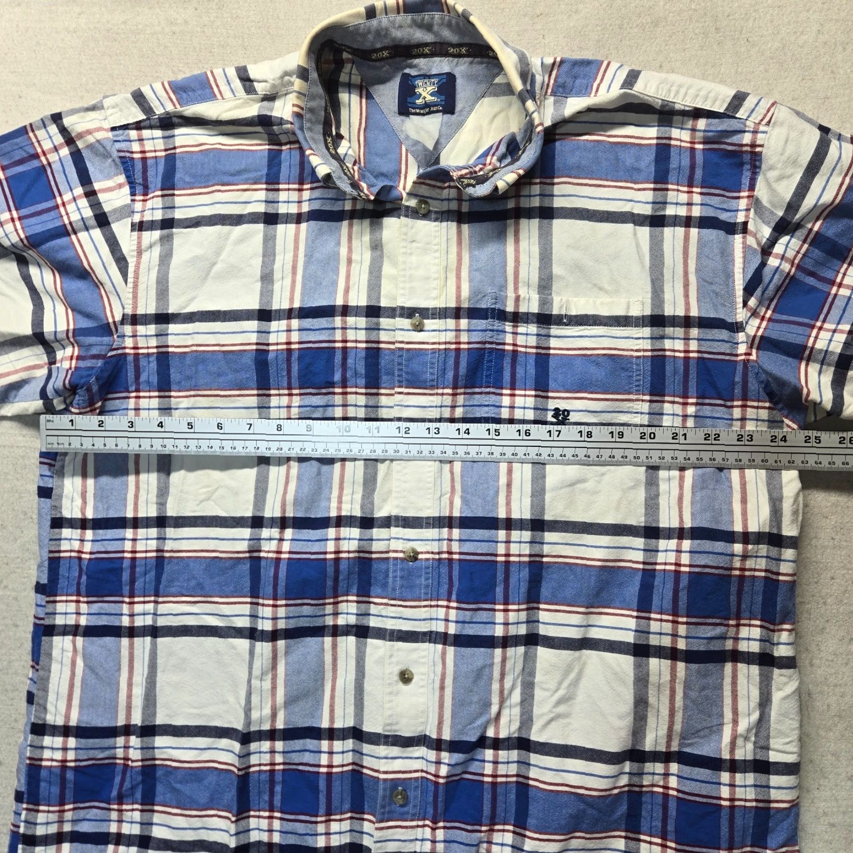Wrangler Wrangler Shirt Western Plaid Multicolor Short Sleeve Button-Up Adult Mens 2XL XXL Size US XXL / EU 58 / 5 - 4 Thumbnail