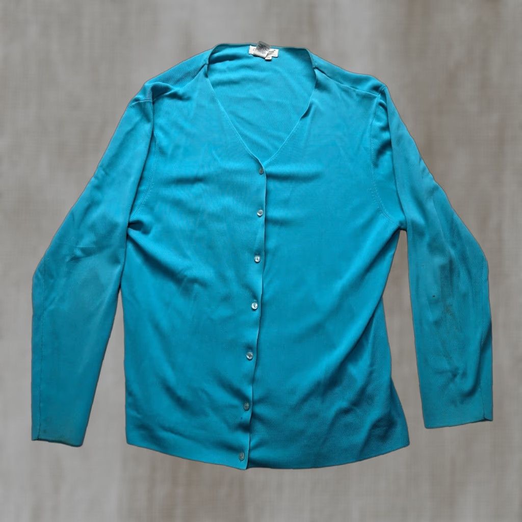Coldwater Creek Coldwater Creek Cardigan Woman Plus 2X Solid Blue Button Down Sweater Adult Womens Long Sleeve Round Neck Size XXL / US 16-18 / IT 52-54 - 1 Thumbnail
