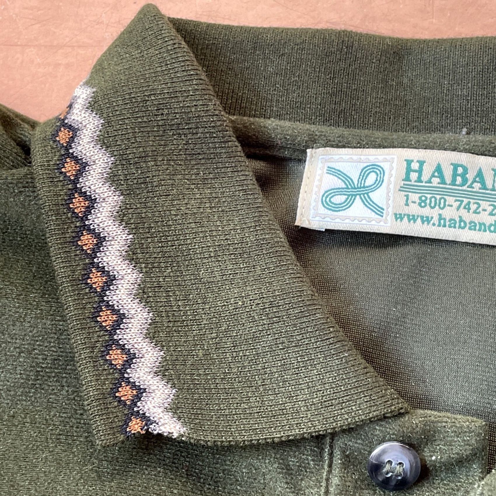 Haband VINTAGE Haband Polo Shirt Dark Forest Green 90s XL Long Sleeve Men Shirt XS? Size US XL / EU 56 / 4 - 7 Thumbnail