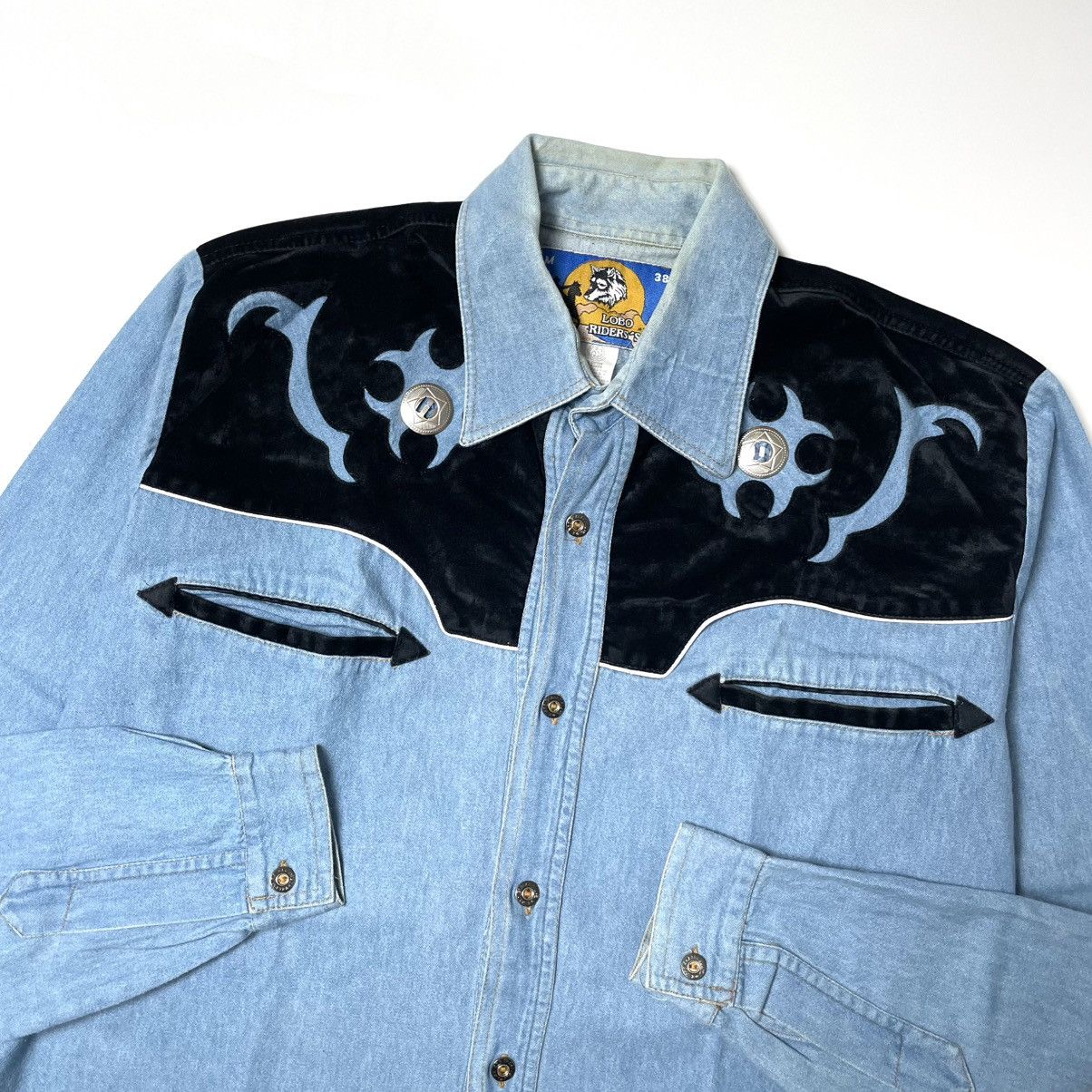 Vintage Lobo Riders’s Two Tone Western Shirt Size US L / EU 52-54 / 3 - 4 Thumbnail