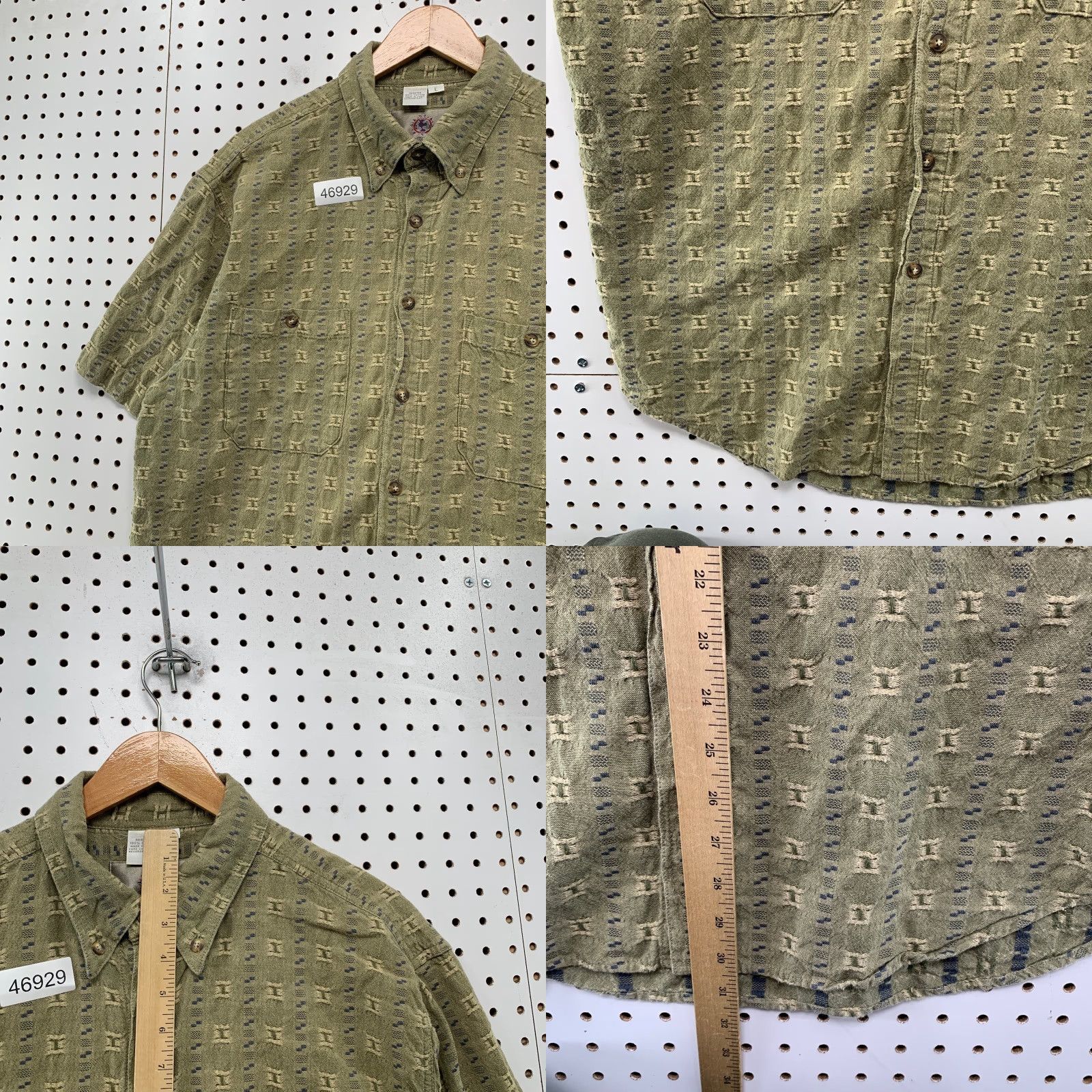The Territory Ahead VINTAGE Territory Ahead Button-Up Shirt Mens L Green Short Sleeve Textured Geometric Weekender Casual Button-Up Shirt Mens L Green Territory Ahead Size US L / EU 52-54 / 3 - 8 Thumbnail