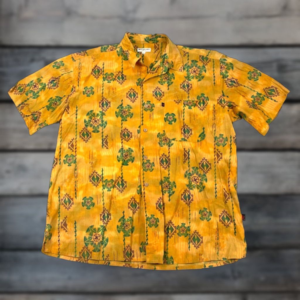 Etro VINTAGE Mad Gringo Shirt Geometric All-Over Print Short Sleeve Adult XL Orange 90s Hip Hop Mens Size US XL / EU 56 / 4 - 1 Thumbnail