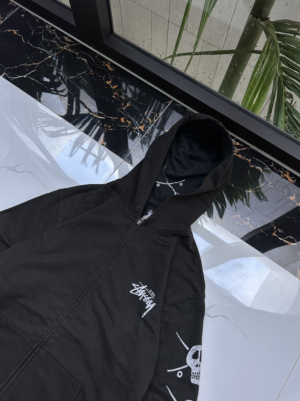 Stussy × Vintage RARE STUSSY RAT BIG LOGO STREETWEAR ZIP HOODIE Size US L / EU 52-54 / 3 - 4 Thumbnail