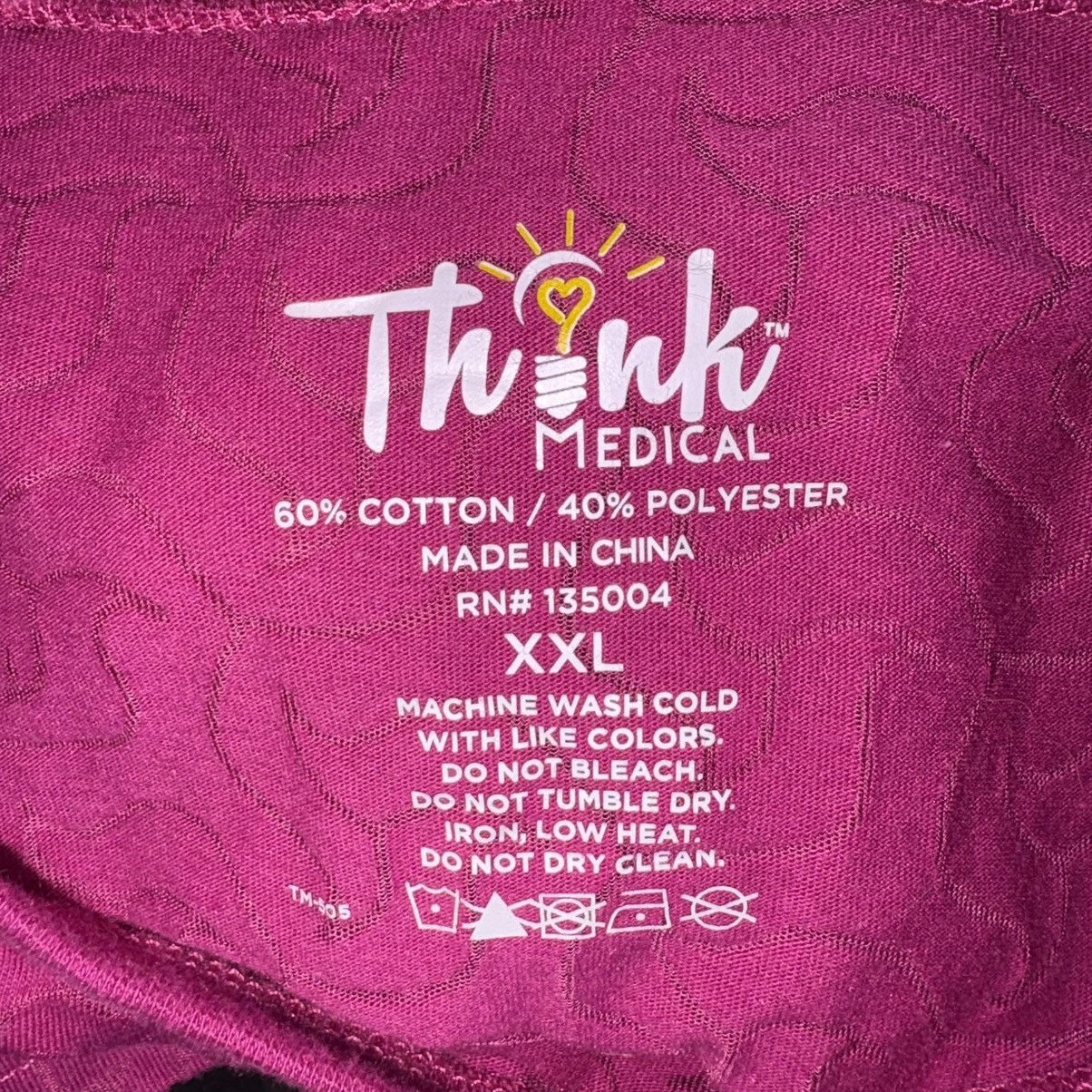 Other Think Medical Dark Pink Long Sleeve Pattern Shirt Size XXL / US 16-18 / IT 52-54 - 4 Thumbnail