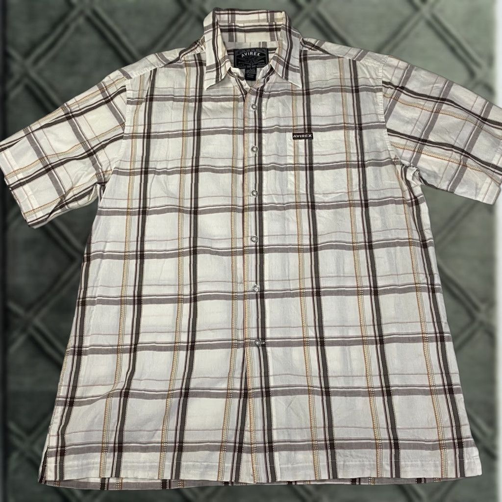 Avirex Avirex Shirt Mens Button Up Plaid Short Sleeve L Multicolor 90s Size US L / EU 52-54 / 3 - 1 Thumbnail