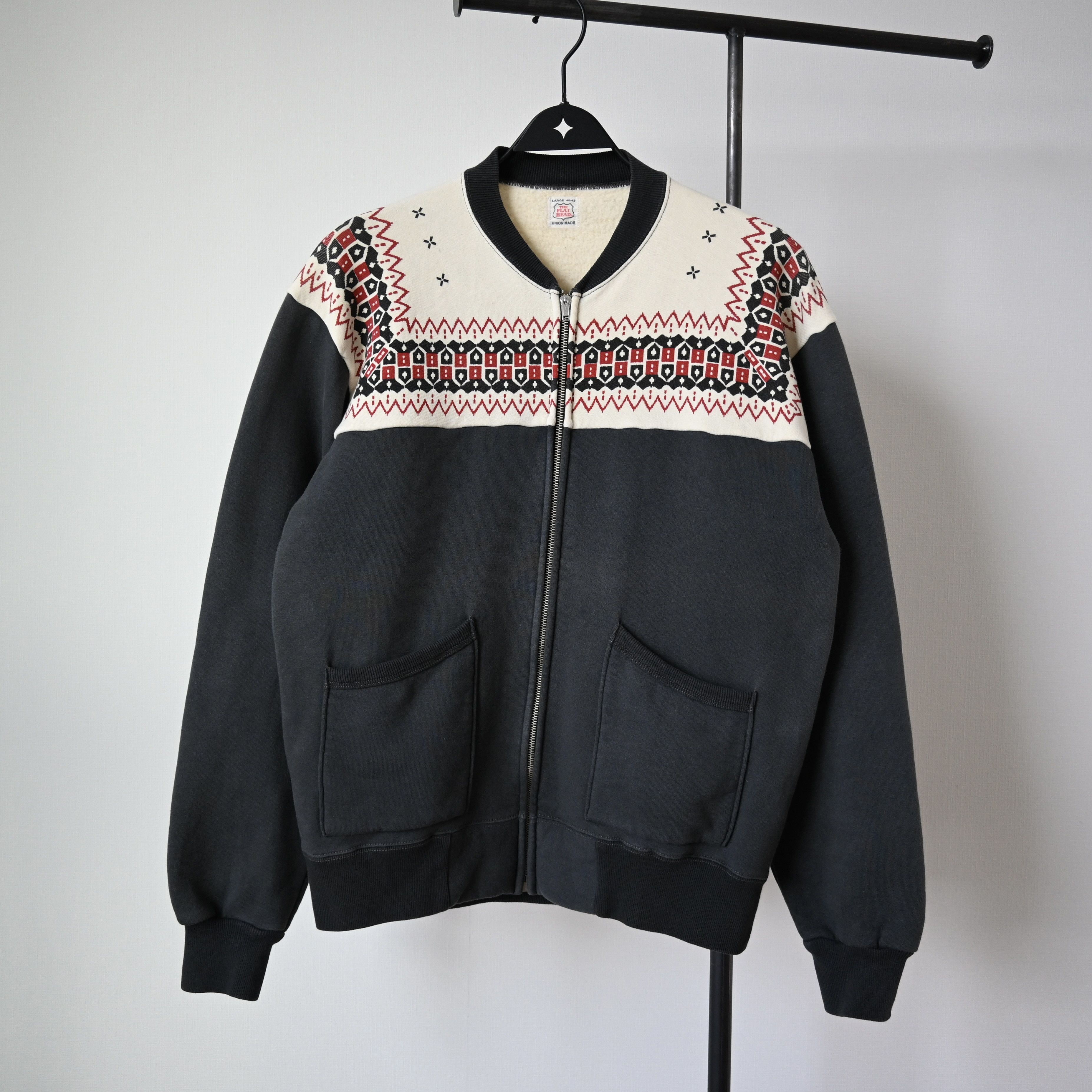 The Flat Head THE FLAT HEAD loopwheeled zip up sweatshirt, snow patterned Size US L / EU 52-54 / 3 - 1 Thumbnail
